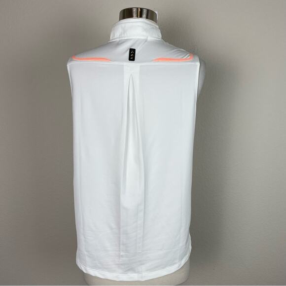 Jamie Sadock White Peach Lace Sleeveless Quarter Zip Top Small - Picture 4 of 6
